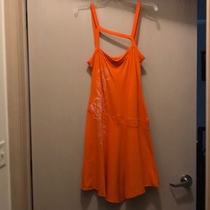 Orange drop waist kerchief dress